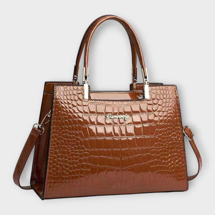 Chevelle - Glossy Crocodile Pattern Handbag