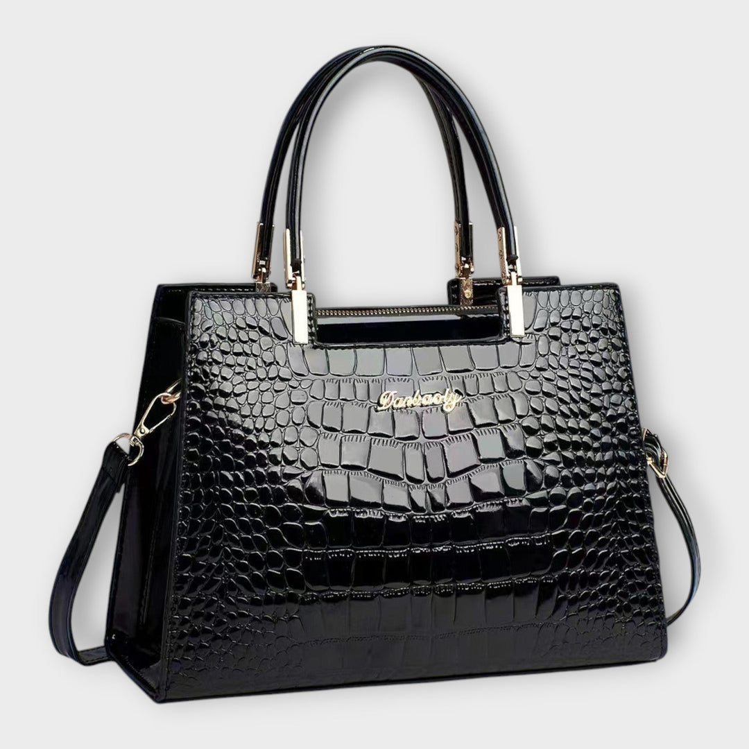 Chevelle - Glossy Crocodile Pattern Handbag