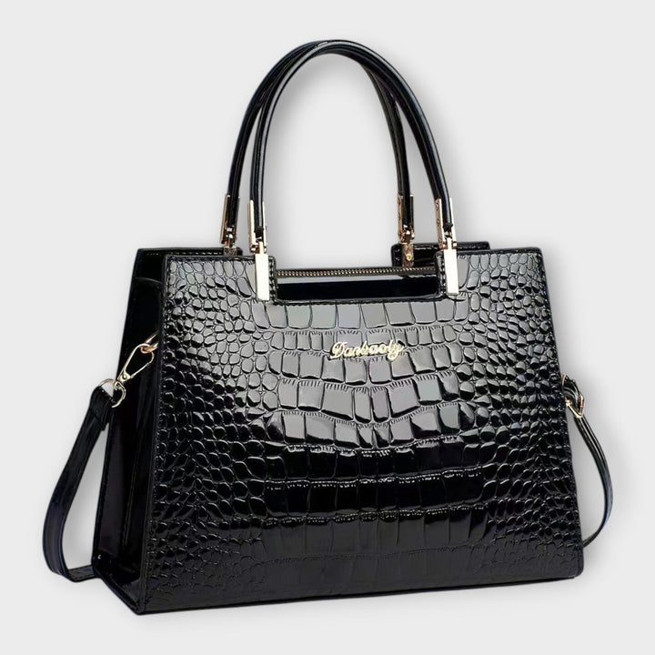 Chevelle - Glossy Crocodile Pattern Handbag