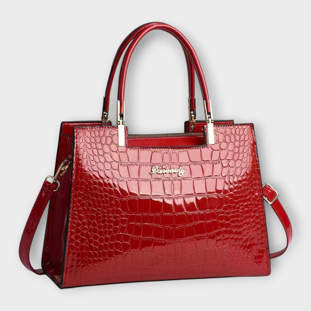 Chevelle - Glossy Crocodile Pattern Handbag