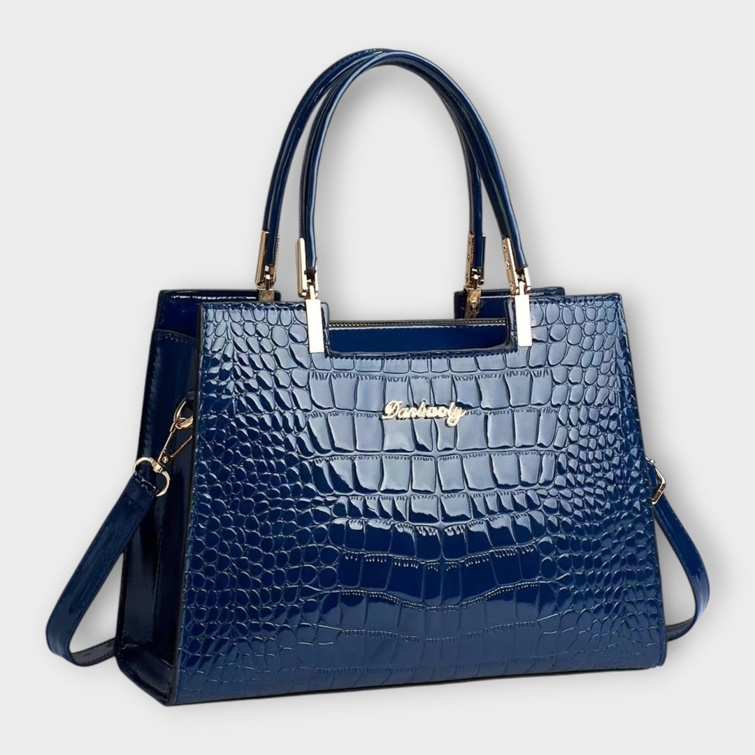 Chevelle - Glossy Crocodile Pattern Handbag