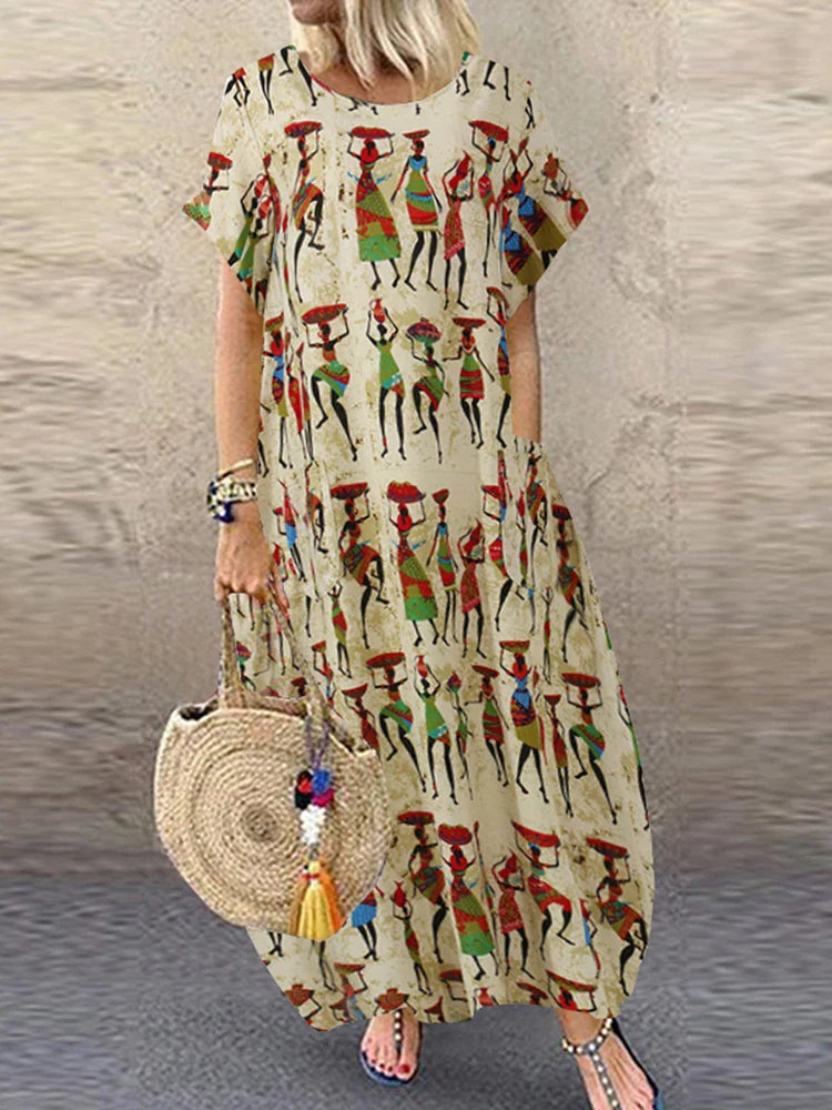 Elysia – Printed Flowing Maxi Dress