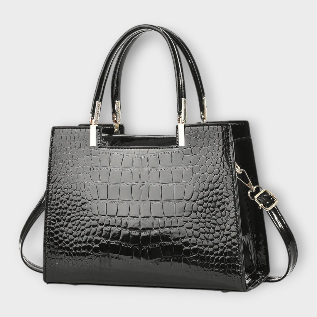 Chevelle - Glossy Crocodile Pattern Handbag